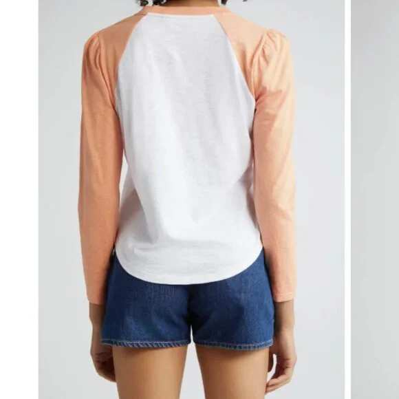 [NWT] Veronica Beard - Mason Colorblock Long Sleeve Cotton Baseball T-Shirt (M) - Picture 2 of 6